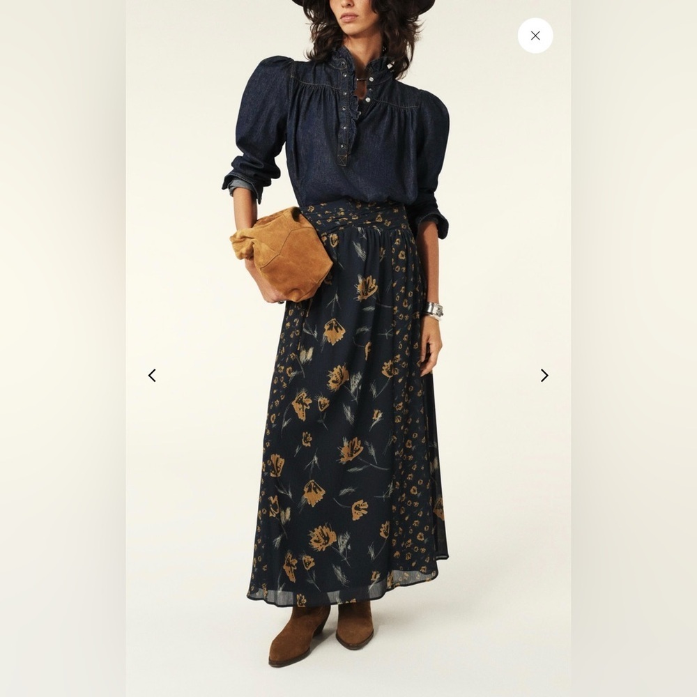 ba&sh Women's Findy Floral Chiffon Maxi Skirt